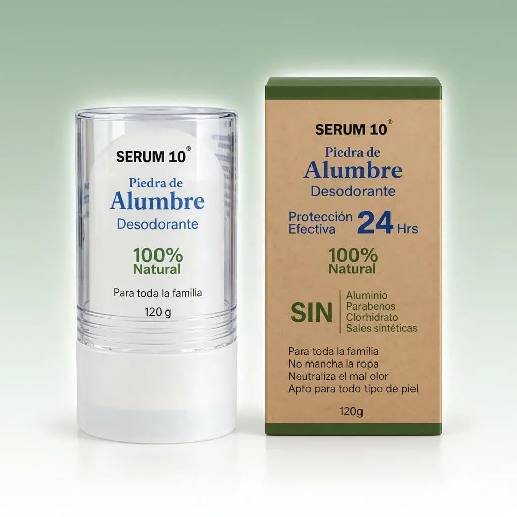 Desodorante natural de piedra de alumbre de potasio, 120 g. Ayuda a neutralizar el mal olor, sin alcohol, perfume ni clorohidrato de aluminio. No mancha la ropa. Ideal para piel sensible. Rinde meses.