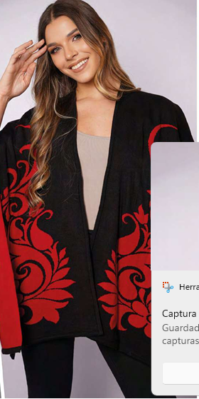 Chal Olivia Negro/Rojo