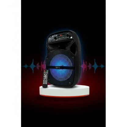 Cabina de sonido NX-Y7 de 6,5" con luces RGB, Bluetooth, radio FM, USB y SD. Tiene función de karaoke, grabación y TWS, trae control remoto y es recargable. Una cabina compacta para tus fiestas y reuniones.