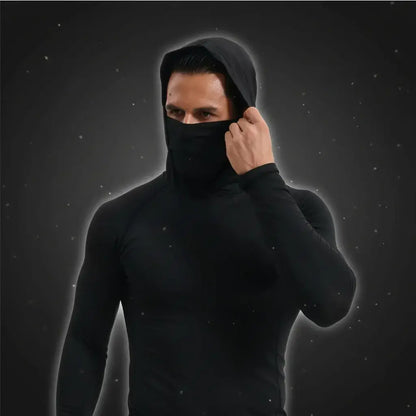 Camiseta unisex con capucha y tapabocas integrado que cubre cabeza, cuello y parte del rostro del sol. Tela suave y ligera, cómoda todo el día. Ideal para trabajo al aire libre, caminatas, deporte y moto.
