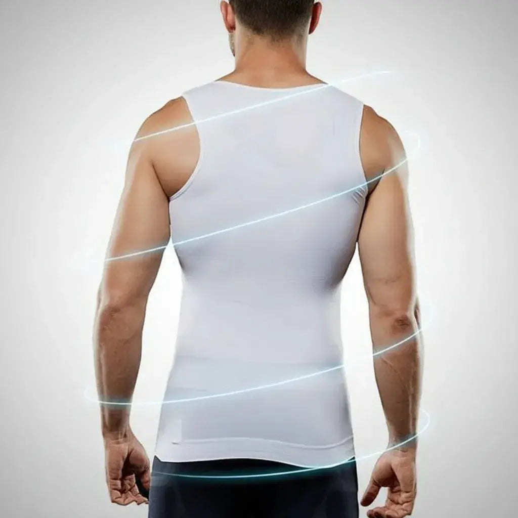 Camisilla moldeadora en lycra nylon con gel. Estiliza el abdomen bajo la ropa, transpirable y con sesgo en caucho que no se enrolla. Úsala todo el día en el trabajo, la calle o al entrenar.