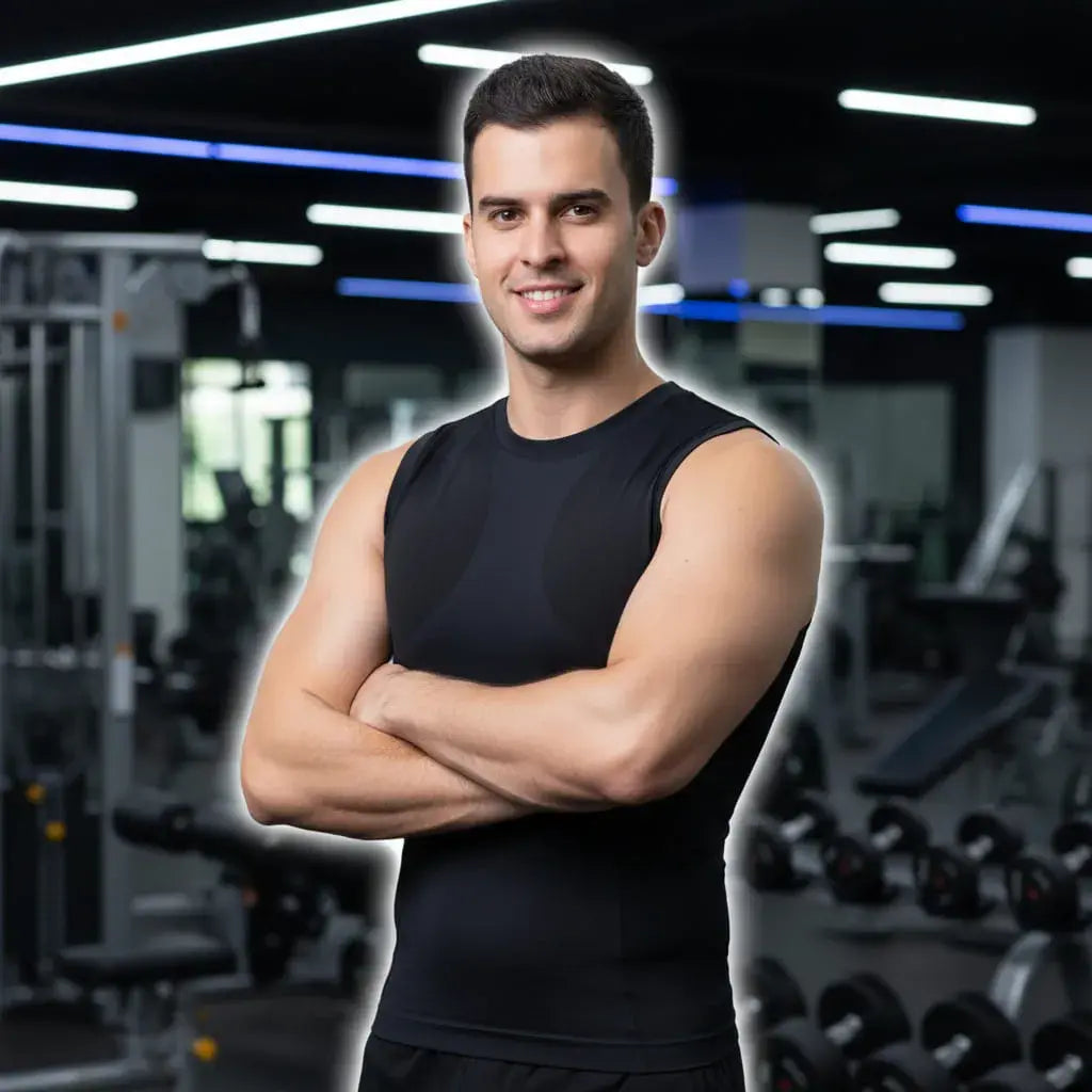 Camisilla moldeadora en lycra nylon con gel. Estiliza el abdomen bajo la ropa, transpirable y con sesgo en caucho que no se enrolla. Úsala todo el día en el trabajo, la calle o al entrenar.