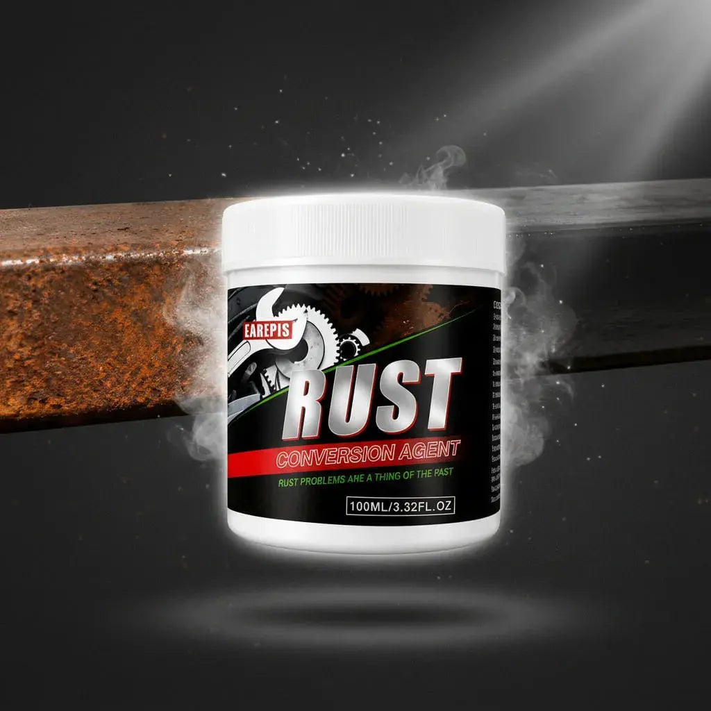 Convertidor de óxido RUST 100 ml: aplícalo sobre el óxido con brocha y lo transforma en una capa estable que ayuda a frenar la corrosión. Prepara el metal para pintar. Para rejas, carros y herramientas.