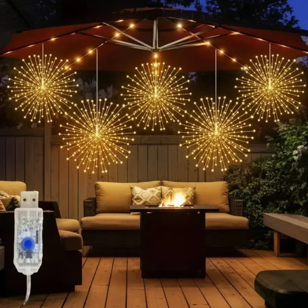 Luces navideñas solares de 120 LED que se cargan con el sol y se encienden solas al anochecer. No necesitan cables ni enchufes. Ideales para decorar jardines, terrazas, balcones y entradas en Navidad y todo el año.