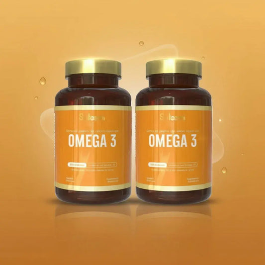 Combo x2 de Omega 3 Satoomi con EPA y DHA en 2 frascos de 100 unidades. Son ácidos grasos esenciales que el cuerpo no produce, en un formato fácil de tomar y sin cápsulas grandes. Ideal si comes poco pescado. Con registro INVIMA.
