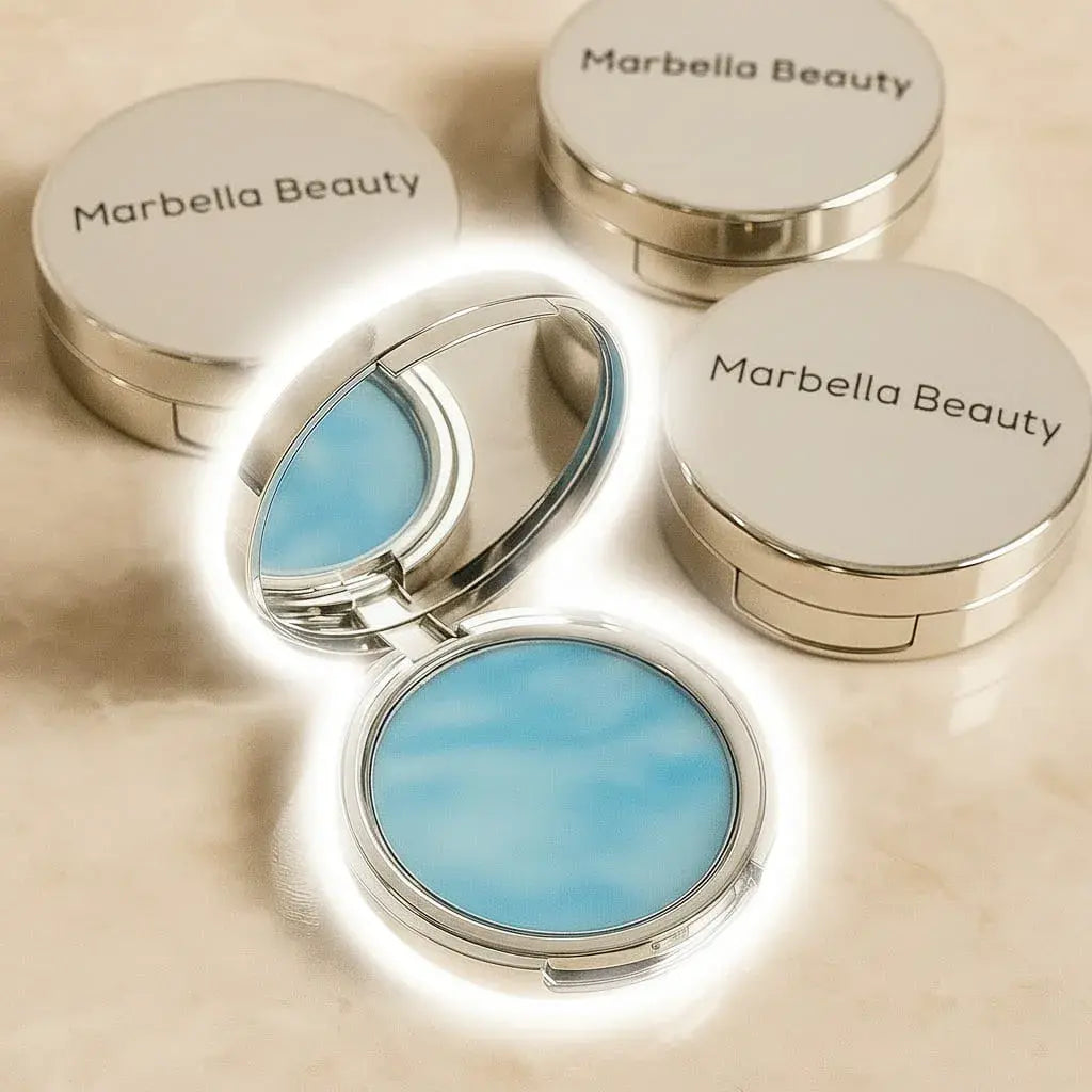 Polvo matificante Marbella Beauty: controla el brillo y el exceso de grasa con acabado mate de larga duración. Fórmula ligera, sella el maquillaje. Ideal para piel mixta, grasa y clima cálido.