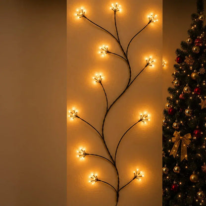 Rama de luces LED decorativas de 1,80 m con 288 LED en blanco cálido o multicolor. Su diseño tipo rama o cascada es ideal para el árbol de Navidad, paredes, ventanas, vitrinas y eventos. Es liviana y fácil de instalar.